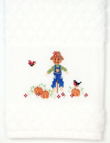 Scarecrow Cross Stitch Towel - Full Length