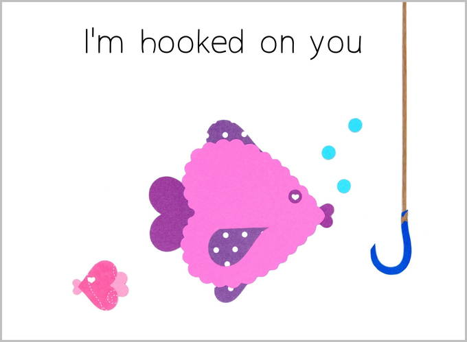 Heart Shaped Animals on Valentine Cards - Fish | yesilovewalmart.com