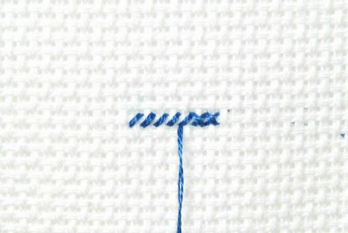 Scarecrow Cross Stitch Towel - Diagonal stitches