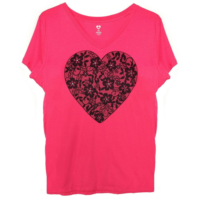 Valentine Shirts - Lace Heart | yesilovewalmart.com