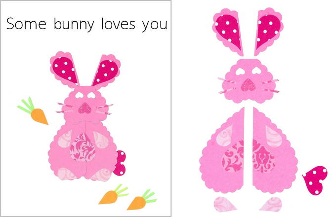 Heart Shaped Animals on Valentine Cards - Bunny Card | yesilovewalmart.com